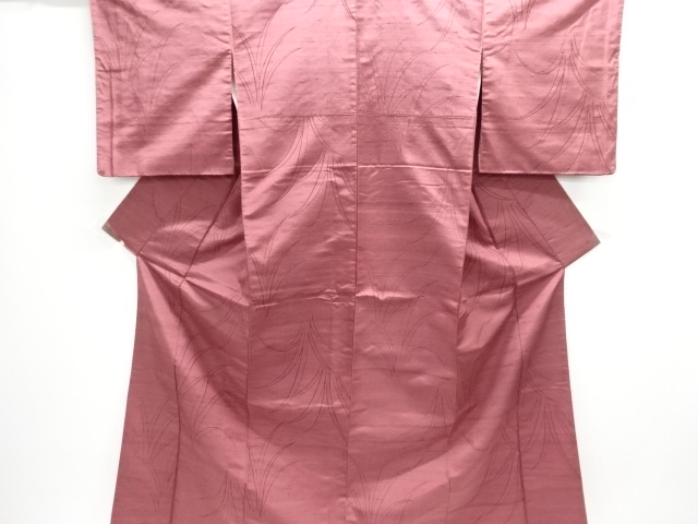 JAPANESE KIMONO / ANTIQUE KIMONO / SILK / TSUMUGI / WOVEN PLANTS